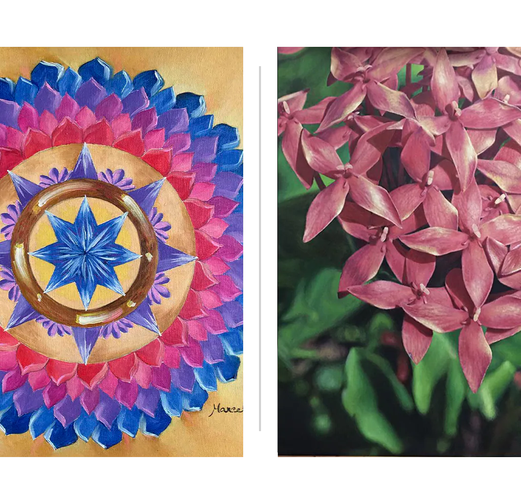 Antes e depois das pinturas de Marcela