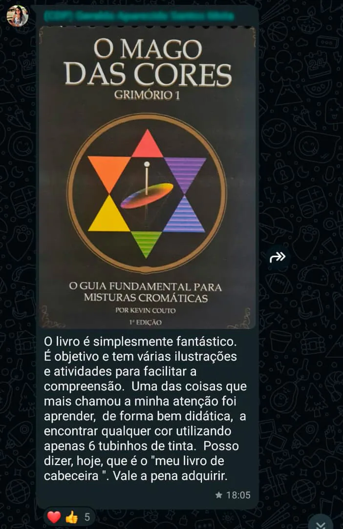 Depoimento de leitor do livro O Mago das Cores 7